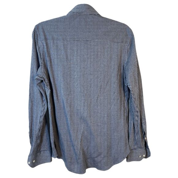 Emporio Armani Blue Black White Check Plaid Long Sleeve Button Shirt 40 15.5 - Picture 6 of 6